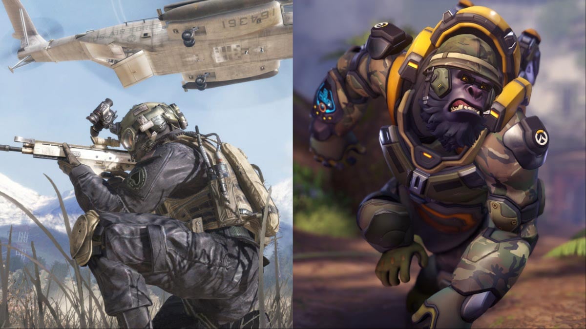 call of duty modern warfare 2 2011 and overwatch winston